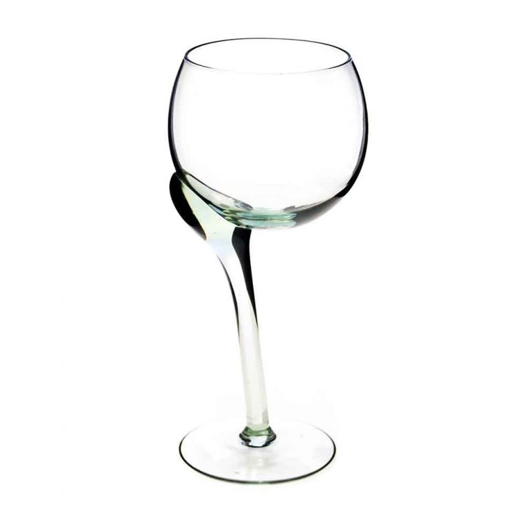 Crooked red wine glass