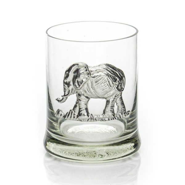 Whiskey Tumbler - Pewter Elephant